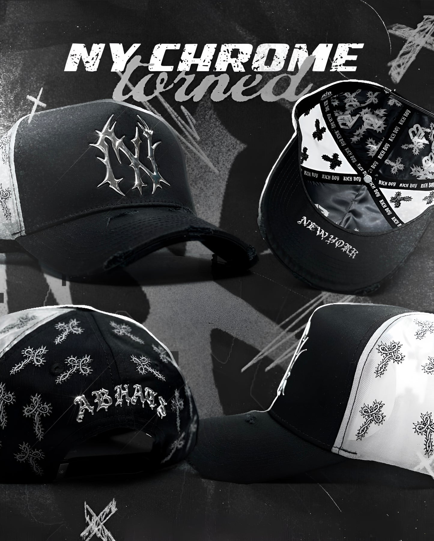 AB HATS “NY CHROME THORNED”