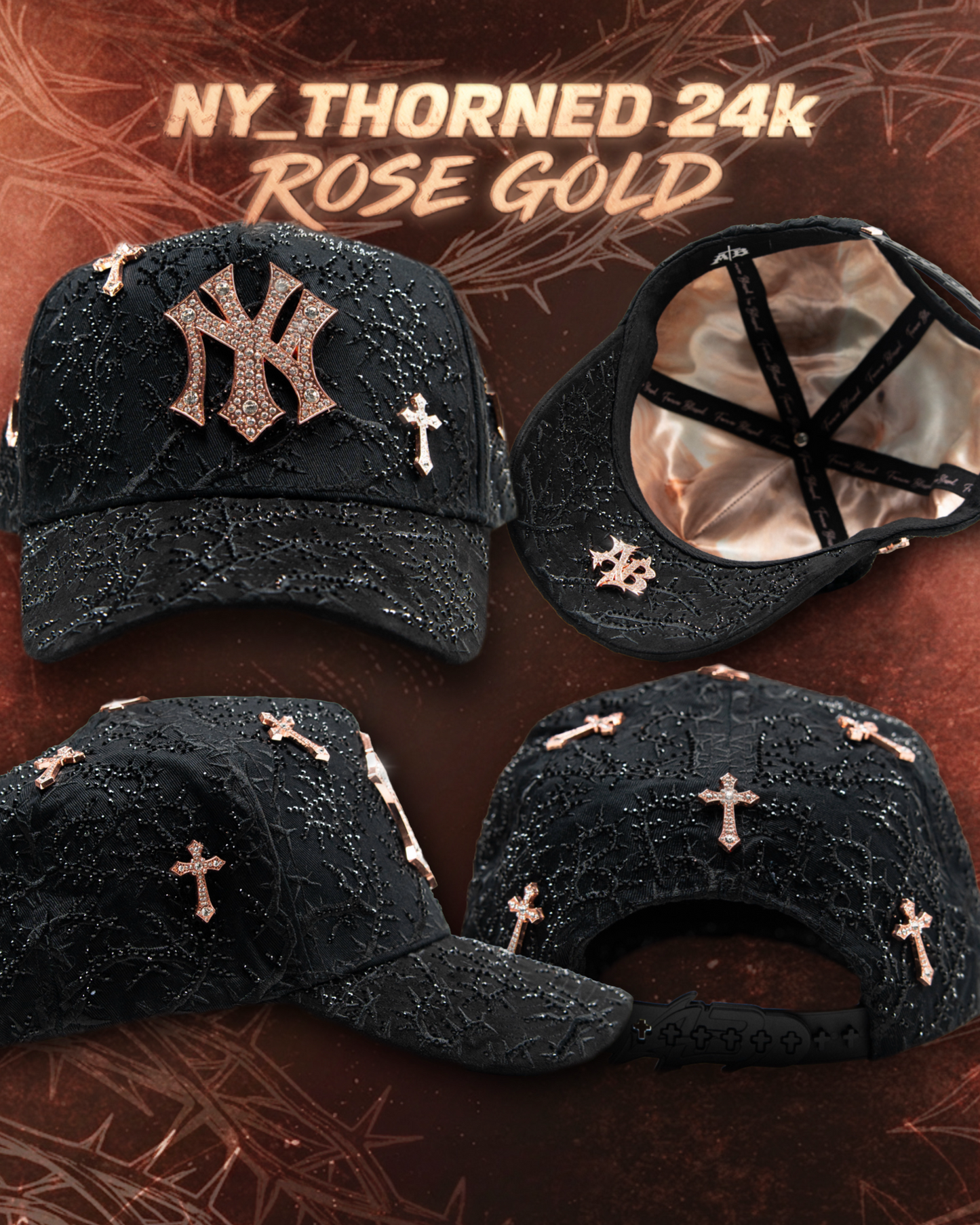 AB HATS “NY THORNED 24K ROSE GOLD” (PREVENTA)